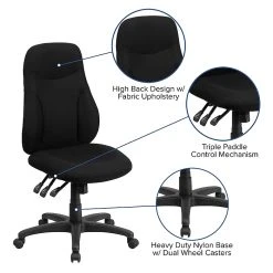 Flash Furniture BT90297H High Back Black Fabric Multi-Functional Ergonomic Swivel Task Chair -Office Chairs Shop unnamed file 4537