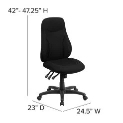 Flash Furniture BT90297H High Back Black Fabric Multi-Functional Ergonomic Swivel Task Chair -Office Chairs Shop unnamed file 4538