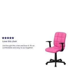 Flash Furniture Mid-Back Quilted Vinyl Task Chair With Nylon Arms, Pink -Office Chairs Shop unnamed file 4545