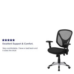 Flash Furniture Mid-Back Black Mesh Swivel Task Chair, Triple Paddle Control, Height-Adjustable Arms -Office Chairs Shop unnamed file 4573
