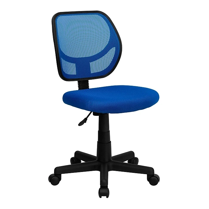 Flash Furniture Fabric Mid-back Task Chair, Blue 3 Flash Furniture Fabric Mid-back Task Chair, Blue