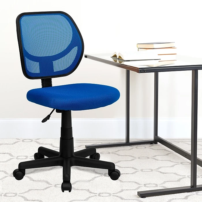 Flash Furniture Fabric Mid-back Task Chair, Blue 4 Flash Furniture Fabric Mid-back Task Chair, Blue - Image 2