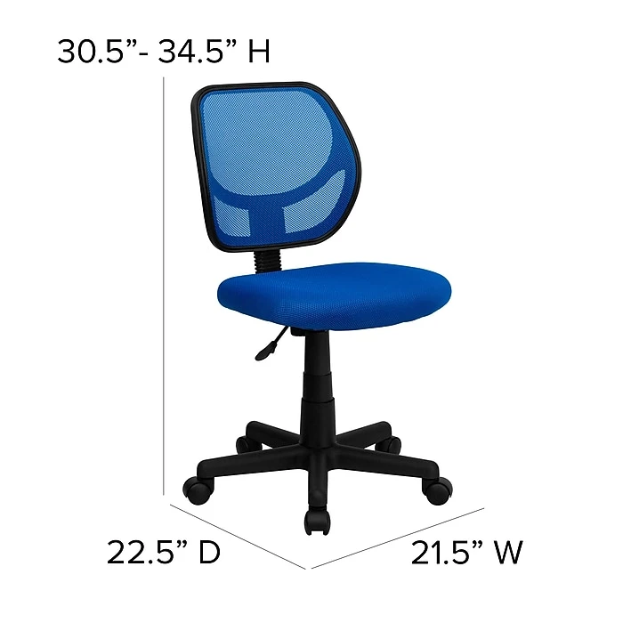 Flash Furniture Fabric Mid-back Task Chair, Blue 9 Flash Furniture Fabric Mid-back Task Chair, Blue - Image 7