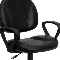 Flash Furniture Mid Back Leather Ergonomic Task Chair With Arms, Black (BT688BKA) -Office Chairs Shop unnamed file 4598