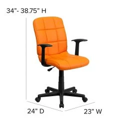 Flash Furniture Mid-Back Quilted Vinyl Task Chair With Nylon Arms, Orange -Office Chairs Shop unnamed file 4611
