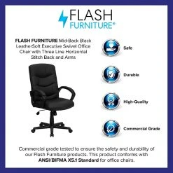 Flash Furniture Faux Leather Task Chair, Black (GO9771BKLEA) -Office Chairs Shop unnamed file 4617