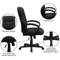 Flash Furniture Faux Leather Task Chair, Black (GO9771BKLEA) -Office Chairs Shop unnamed file 4619