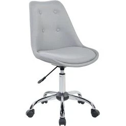 Techni Mobili Tufted Armless Task Chair, Gray