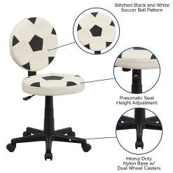 Flash Furniture Vinyl Soccer Task Chair Without Arms, Black/White -Office Chairs Shop unnamed file 4808