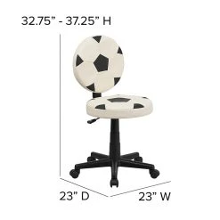 Flash Furniture Vinyl Soccer Task Chair Without Arms, Black/White -Office Chairs Shop unnamed file 4809