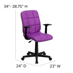 Flash Furniture Mid-Back Quilted Vinyl Task Chair With Nylon Arms, Purple 17 Flash Furniture Mid-Back Quilted Vinyl Task Chair With Nylon Arms, Purple -Office Chairs Shop unnamed file 4819