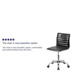 Flash Furniture Vinyl Low Back Armless Ribbed Designer Swivel Task Chair, Black (DS512BBK) -Office Chairs Shop unnamed file 4830