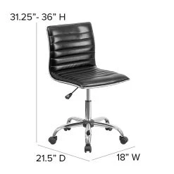 Flash Furniture Vinyl Low Back Armless Ribbed Designer Swivel Task Chair, Black (DS512BBK) -Office Chairs Shop unnamed file 4832
