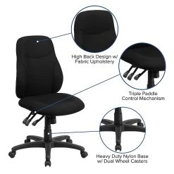 Flash Furniture BT90297M Fabric-Upholstered Mid-Back Multi-Functional Ergo Swivel Task Chair, Black -Office Chairs Shop unnamed file 4840