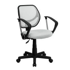 Flash Furniture Fabric Mid-Back Task Chair With Capped Arm, White