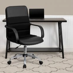 Flash Furniture Mesh Back LeatherSoft Task Chair, Black (LF-W-61B-2-GG) -Office Chairs Shop unnamed file 4874