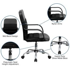 Flash Furniture Mesh Back LeatherSoft Task Chair, Black (LF-W-61B-2-GG) -Office Chairs Shop unnamed file 4877