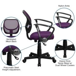 Flash Furniture Mid-Back Task And Computer Chair With Arm, Purple -Office Chairs Shop unnamed file 489