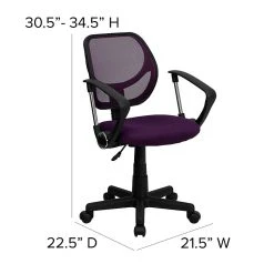 Flash Furniture Mid-Back Task And Computer Chair With Arm, Purple -Office Chairs Shop unnamed file 490