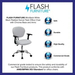 Flash Furniture Mesh Task Chairs With Arms And Chrome Base (H2376FWHTARMS) -Office Chairs Shop unnamed file 4920