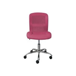 Serta Essentials Armless Ergonomic Bonded Leather/Mesh Swivel Task Chair, Pink (48740E)