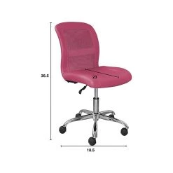 Serta Essentials Armless Ergonomic Bonded Leather/Mesh Swivel Task Chair, Pink (48740E) -Office Chairs Shop unnamed file 4937
