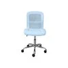 Serta Essentials Armless Ergonomic Bonded Leather/Mesh Swivel Task Chair, Blue (48740D)