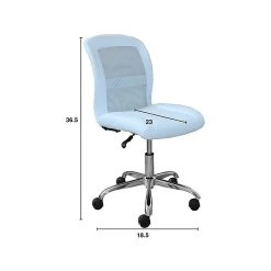Serta Essentials Armless Ergonomic Bonded Leather/Mesh Swivel Task Chair, Blue (48740D) -Office Chairs Shop unnamed file 4948