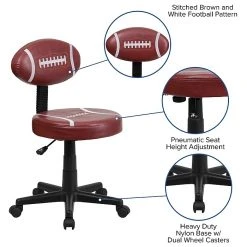 Flash Furniture Vinyl Football Task Chair Without Arms, Red -Office Chairs Shop unnamed file 4976