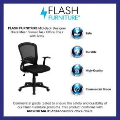 Flash Furniture Mesh Task Chair, Black (HL-0007-GG) -Office Chairs Shop unnamed file 5018