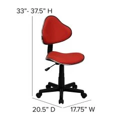 Flash Furniture Fabric Ergonomic Task Chairs With Chrome Metal Band Accent (BT699RED) -Office Chairs Shop unnamed file 5049