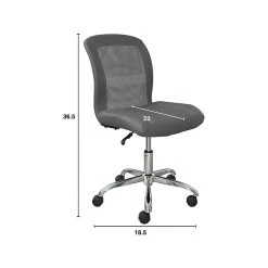 Serta Essentials Armless Ergonomic Bonded Leather/Mesh Swivel Task Chair, Gray (48740A) -Office Chairs Shop unnamed file 5057
