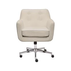 Serta Style Ashland Faux Leather Swivel Computer And Desk Chair, Cream (47140F)
