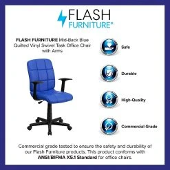Flash Furniture Mid-Back Quilted Vinyl Task Chair With Nylon Arms, Blue -Office Chairs Shop unnamed file 5115