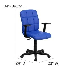 Flash Furniture Mid-Back Quilted Vinyl Task Chair With Nylon Arms, Blue -Office Chairs Shop unnamed file 5118
