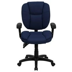 Flash Furniture Mid Back Fabric Multi-Functional Ergonomic Task Chair With Arms, Navy Blue -Office Chairs Shop unnamed file 5126