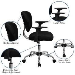 Flash Furniture Mid Back Mesh Task Chair With Arms And Chrome Base, Black -Office Chairs Shop unnamed file 5158