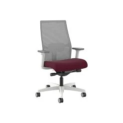 HON Ignition 2.0 Mid-Back Fabric Swivel Task Chair, Designer White/Fog/Merlot Blume (HIWMM.Y2.A.TS.IF.BLME10.BL.SB.DWX)