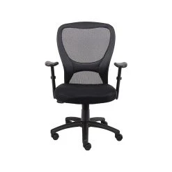 Boss Office Products BOSS Mesh Back Fabric Task Chair, Black (B6508)