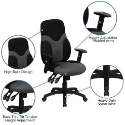 Flash Furniture Mesh Ergonomic Task Chair With Adjustable Arms, Black/Gray -Office Chairs Shop unnamed file 5248