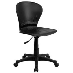 Flash Furniture Plastic Mid-Back Swivel Task Chair, Black