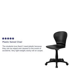Flash Furniture Plastic Mid-Back Swivel Task Chair, Black -Office Chairs Shop unnamed file 5256