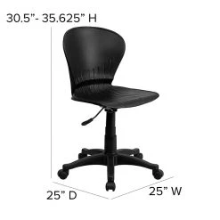 Flash Furniture Plastic Mid-Back Swivel Task Chair, Black -Office Chairs Shop unnamed file 5258