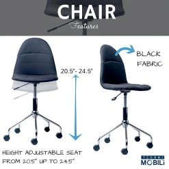 Techni Mobili Tufted Armless Task Chair, Black -Office Chairs Shop unnamed file 5276