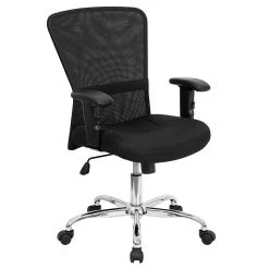Flash Furniture Mesh/Fire-retardant Foam Task Chair, Black (GO-5307B-GG)
