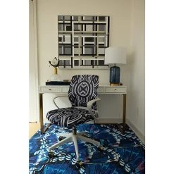 The Raynor Group Elizabeth Sutton Gramercy Fabric Swivel Task Chair, White Grayscale Echo Gold (K-ESGR-WHT-ECHO-GLD) -Office Chairs Shop unnamed file 5317