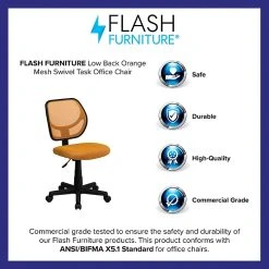 Flash Furniture Fabric Mid-back Task Chair, Orange -Office Chairs Shop unnamed file 5326