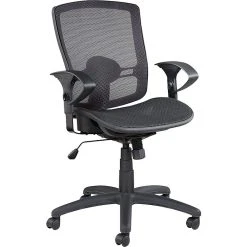 Alera Etros Series Mesh Back Fabric Task Chair, Black (ALEET4218)