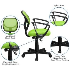 Flash Furniture Fabric Mid-Back Task Chair With Arm, Green -Office Chairs Shop unnamed file 5363