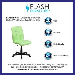 Flash Furniture Mid-Back Quilted Vinyl Task Chair, Green -Office Chairs Shop unnamed file 5421